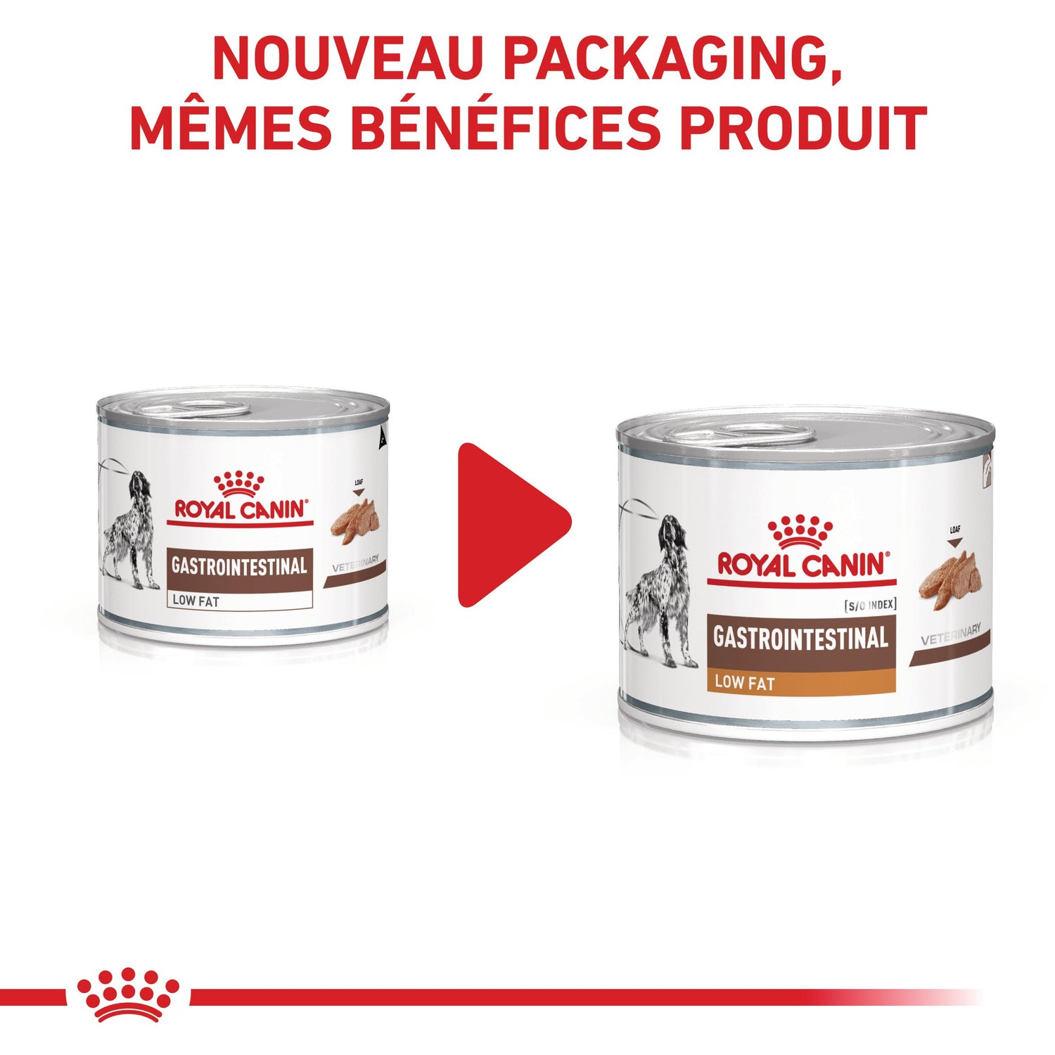 ROYAL CANIN Veterinary Gastrointestinal Low Fat en mousse - Pâtée pour chien