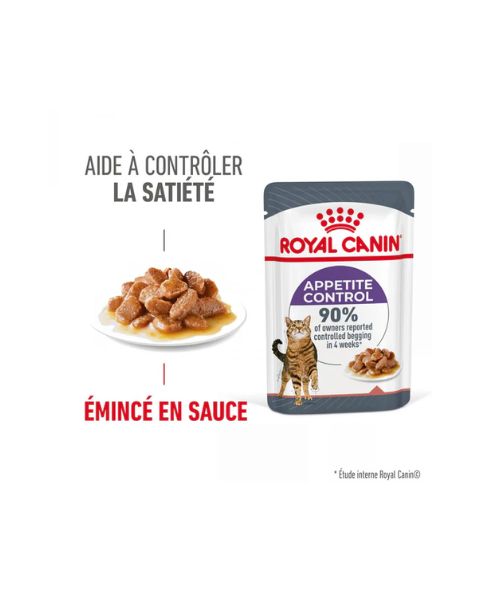 ROYAL CANIN Appetite Control Care en Sauce – Pâtée pour chat