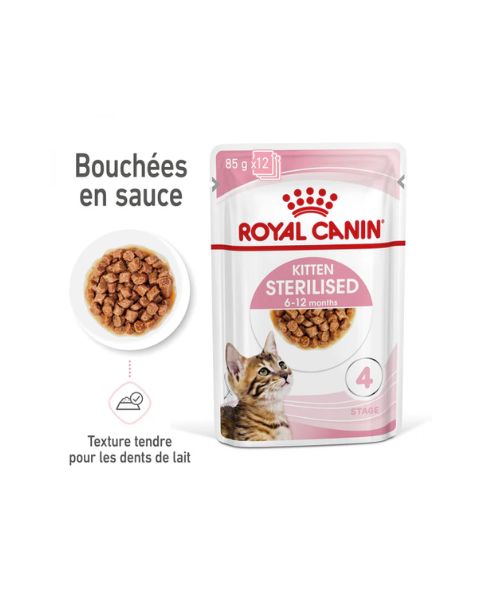 Royal Canin Kitten Sterilised - Gêlée et sauce pour chat