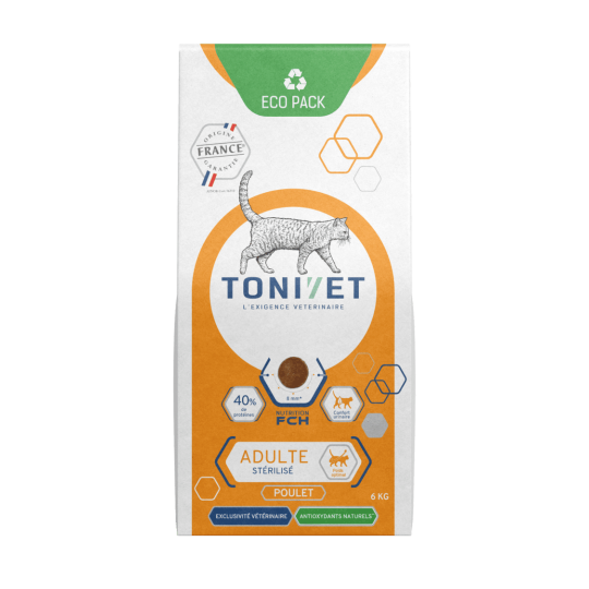 Tonivet Adulte Stérilisé Poulet Croquette Pour Chat