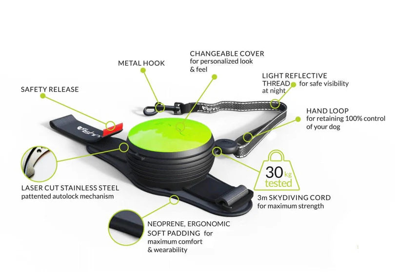 Lishinu Laisse avec enrouleur pour le poignet