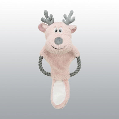 Jouet peluche renne avec corde noël