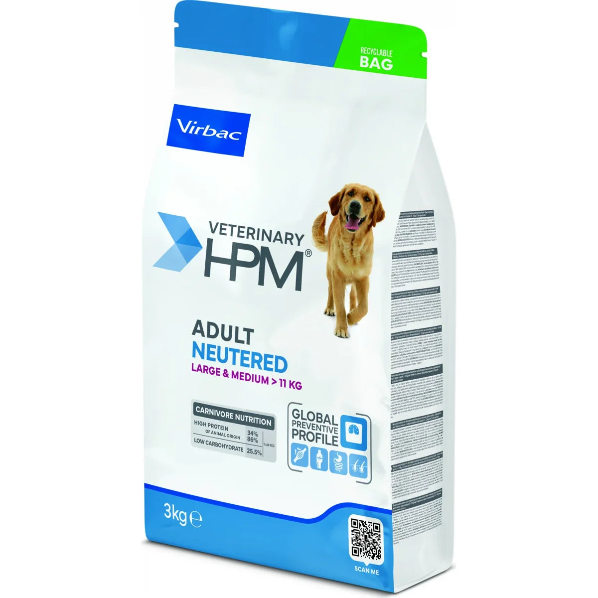 VIRBAC Veterinary HPM Adult Neutered Dog Large & Medium