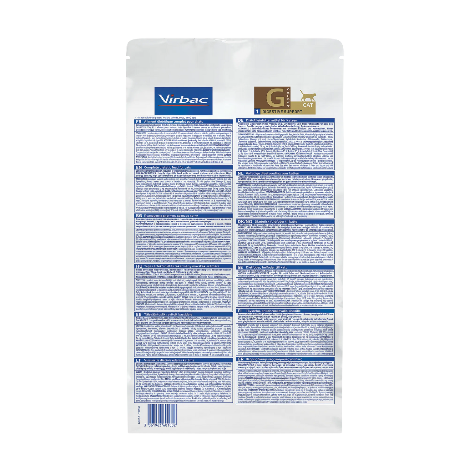 VIRBAC VETERINARY HPM Diététique Gastro Digestive Support Chat