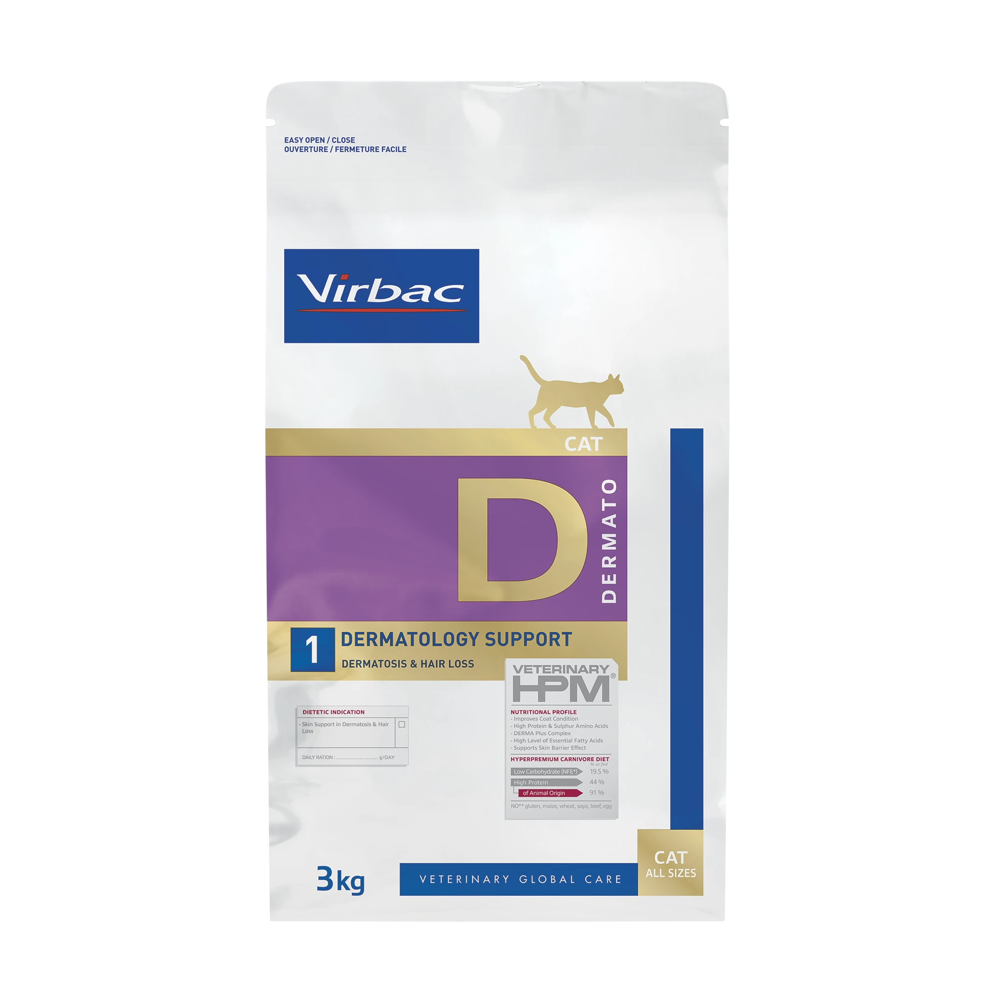 VIRBAC VETERINARY HPM Diététique Dermatology support Chat