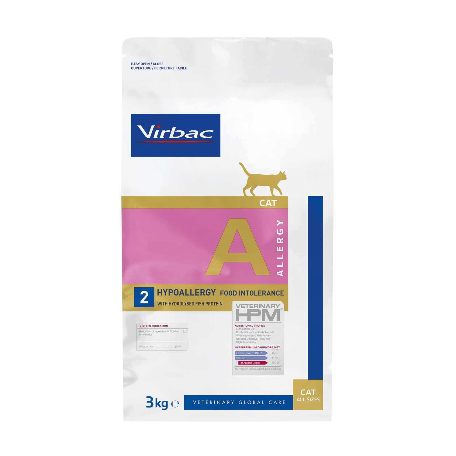 VIRBAC VETERINARY HPM Diététique Hypoallergy food intolerance Chat