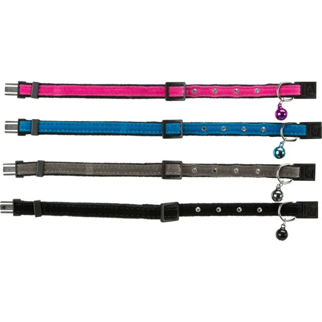 Trixie - Collier réglable velours perles couleur aléatoire