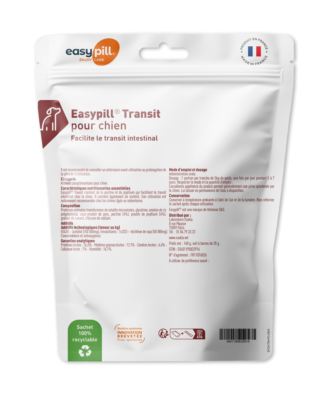 Easypill Chien Transit