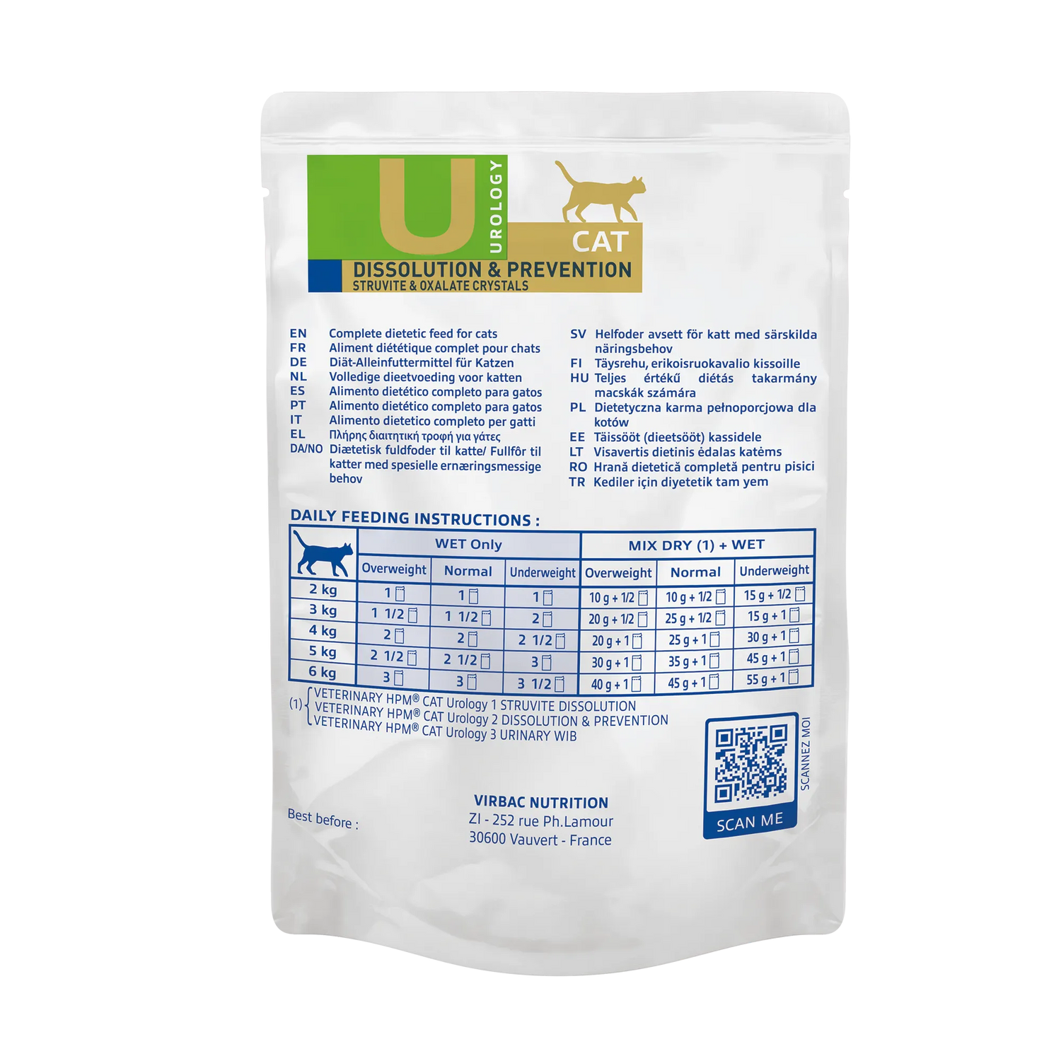 VIRBAC VETERINARY HPM Diététique Urology Dissolution &amp; Prévention Sachets Repas