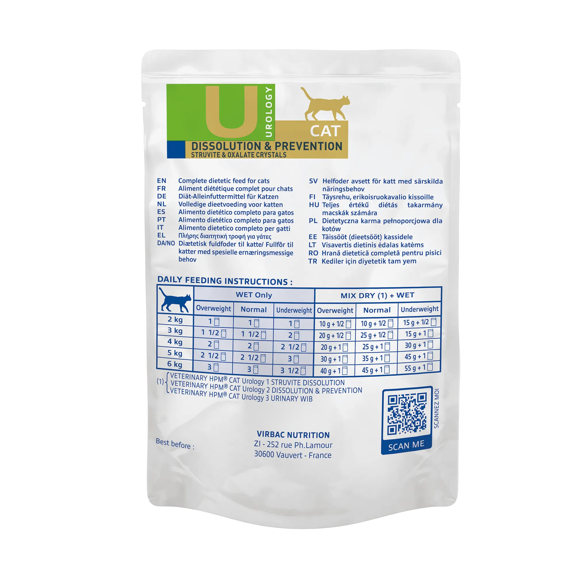 VIRBAC VETERINARY HPM Diététique Urology Dissolution &amp; Prévention Sachets Repas