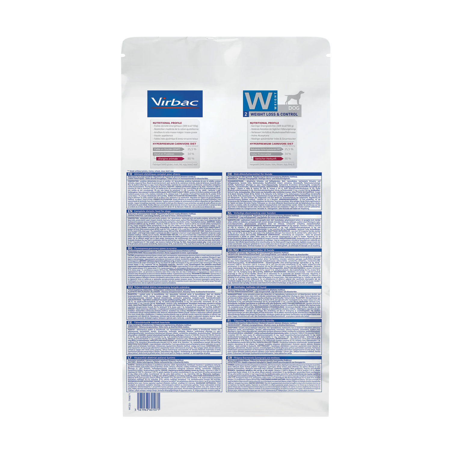 VIRBAC VETERINARY HPM Diététique Weight Loss &amp; Control Chien