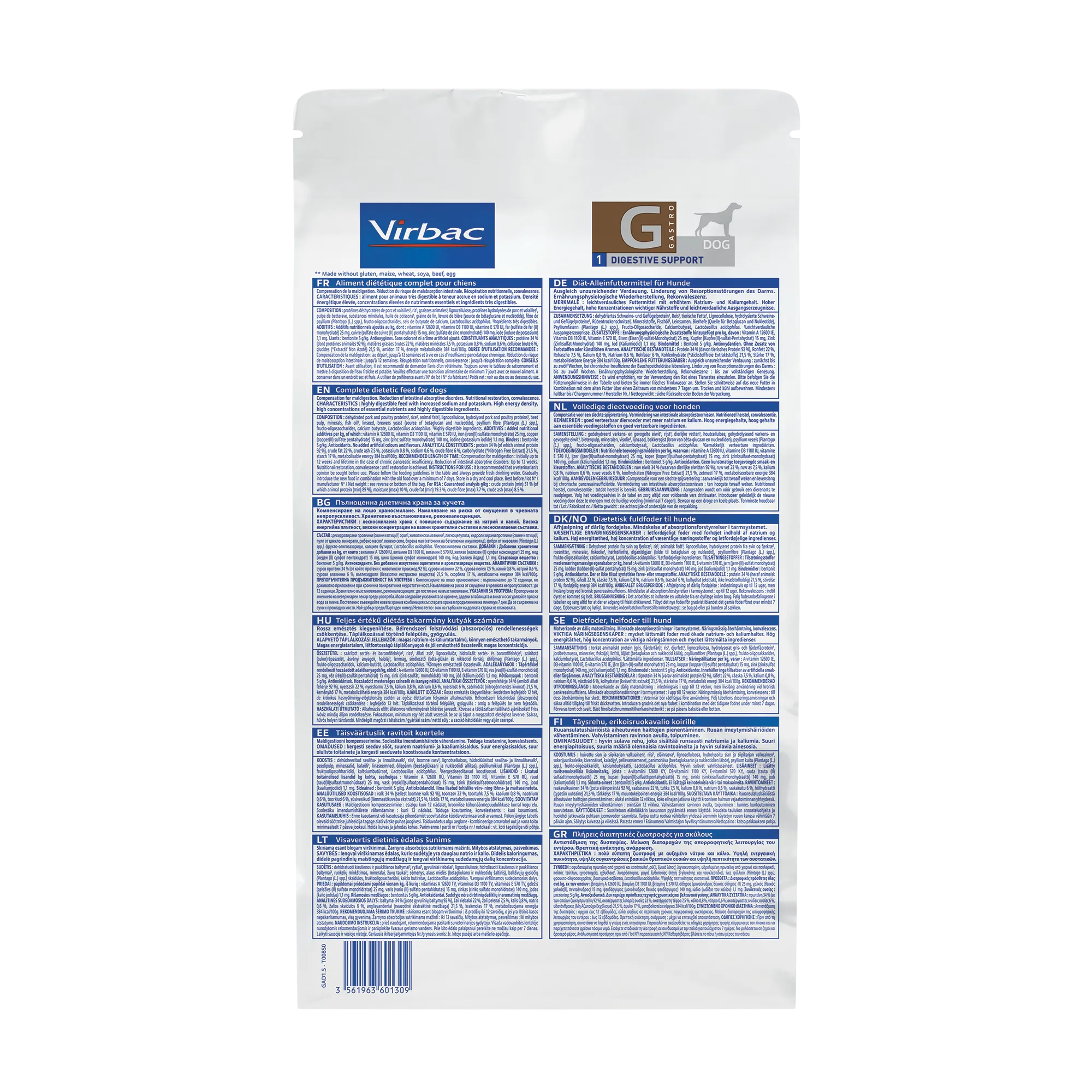 VIRBAC VETERINARY HPM Diététique Gastro Digestive Support
