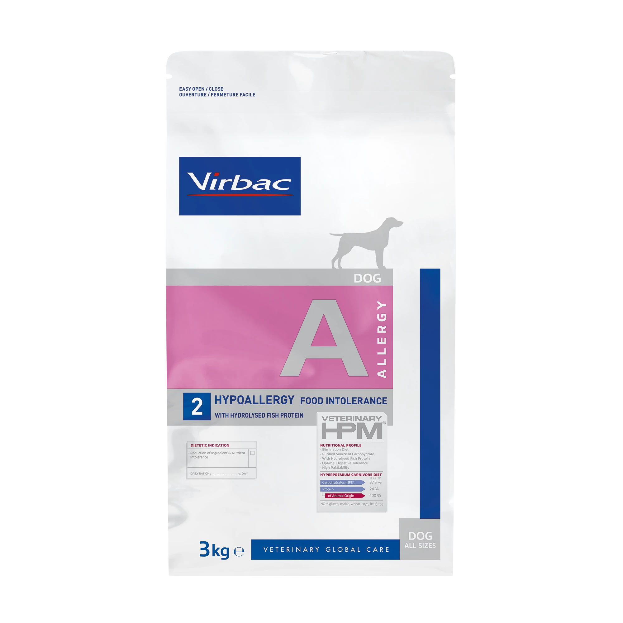 Virbac Veterinary HPM Diététique Hypoallergy Food Intolerance - croquettes chien