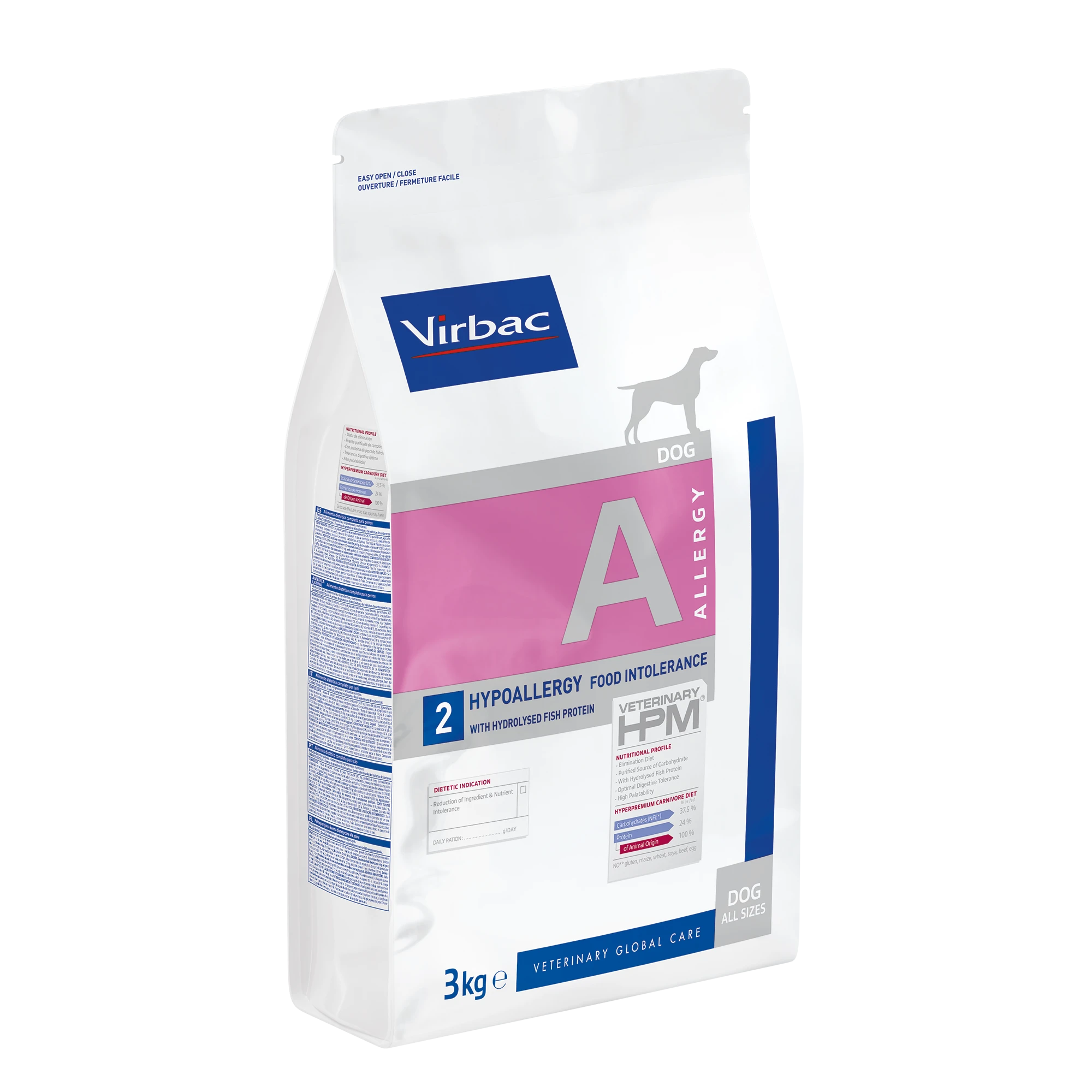 Virbac Veterinary HPM Diététique Hypoallergy Food Intolerance - croquettes chien