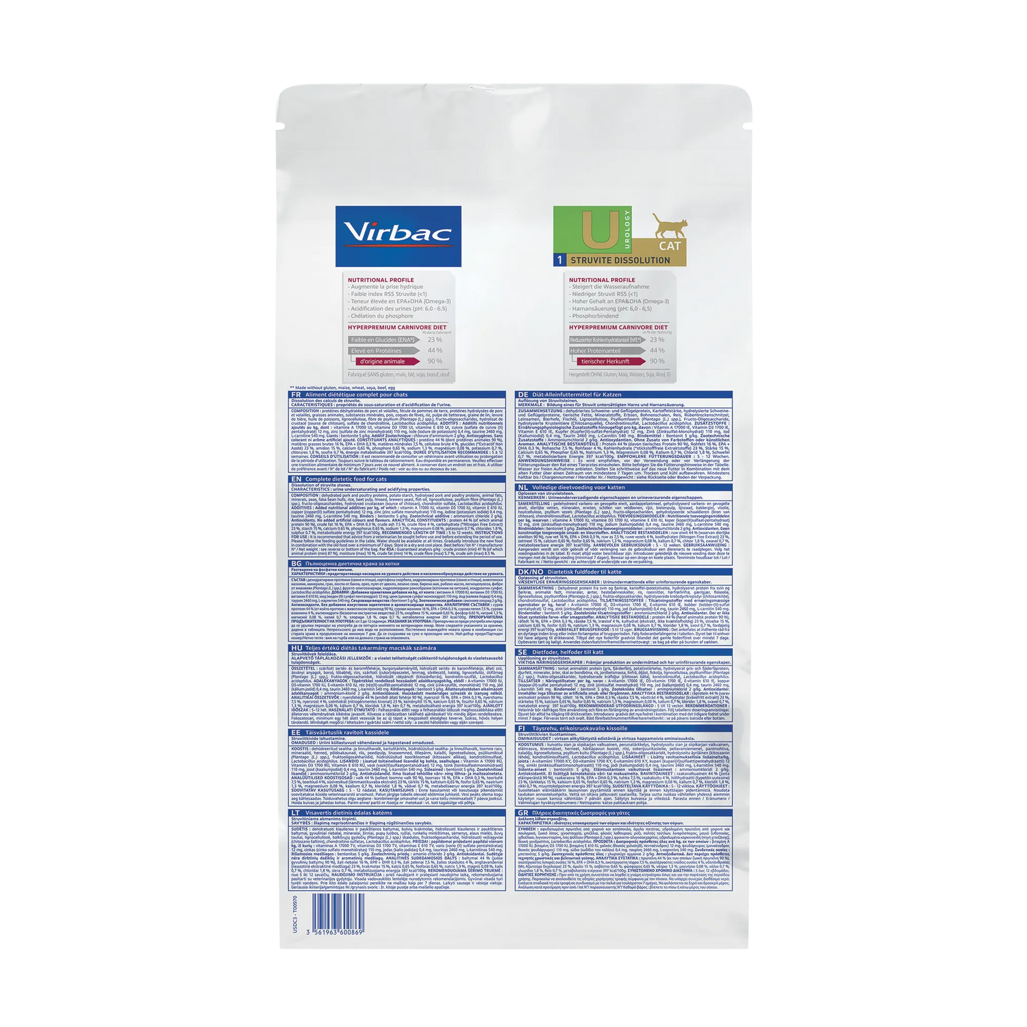 VIRBAC VETERINARY HPM Diététique Urology Struvite Dissolution