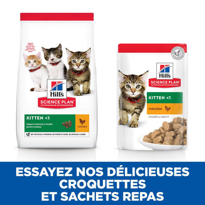 HILL’S Science Plan Kitten en Bouchées saveurs mixtes – Pâtée pour chaton