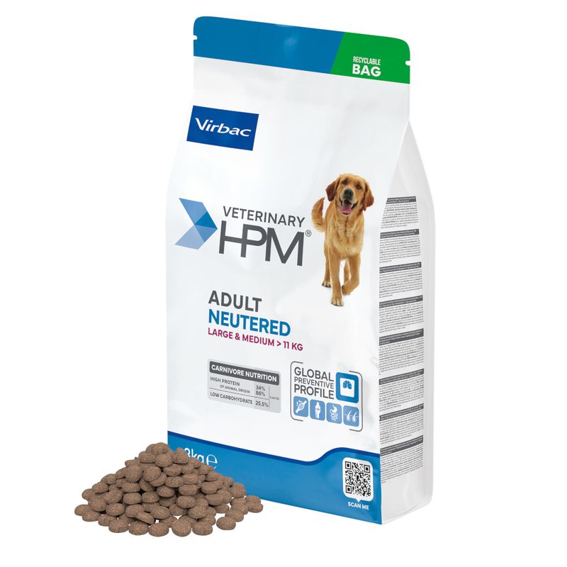 Virbac Veterinary HPM Adult Neutered Dog Large &amp; Medium - croquettes chien