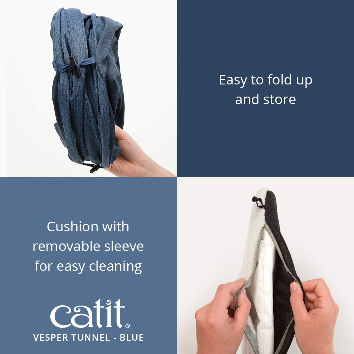 Vesper - Chat - Tunnel - Bleu - 97 cm