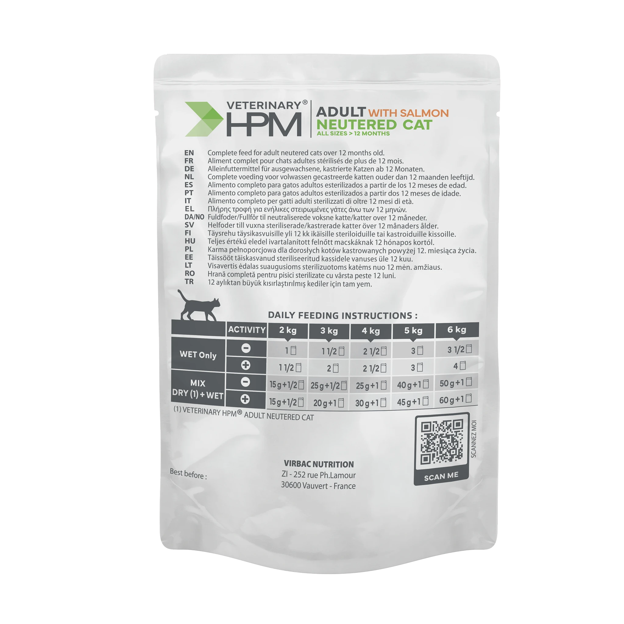 VIRBAC VETERINARY HPM Physiologique Adult Neutered Cat Sterilise