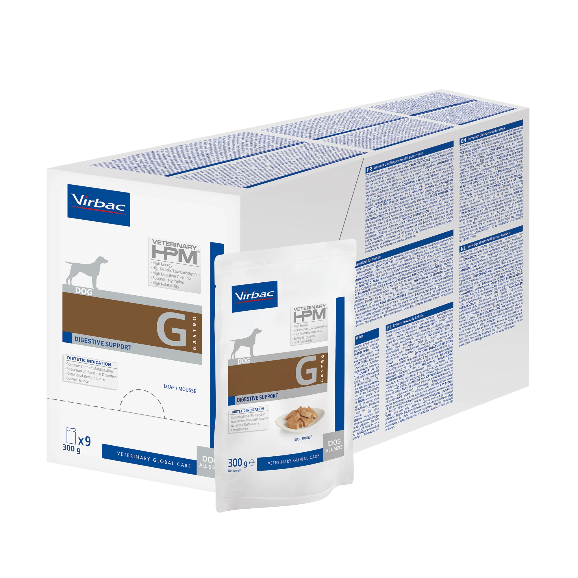 Mousse pour chien recommandée en cas de  * Compensations de mal-absorption / mal-digestion • Réduction des troubles digestifs • Insuffisance pancréatique exocrine chronique, • Récupération nutritionnelle • Convalescence