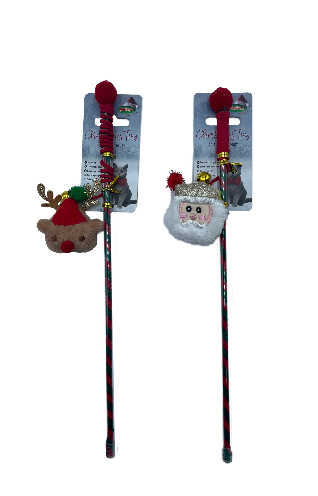 Canne à pêche peluche de Noël 40 cm