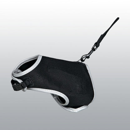 Harnais soft XXL noir avec laisse pour chat