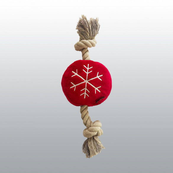 Jouet peluche boule + corde Noël - Chien