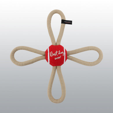 Jouet balle tennis + corde Noël couleur aléatoire - Chien