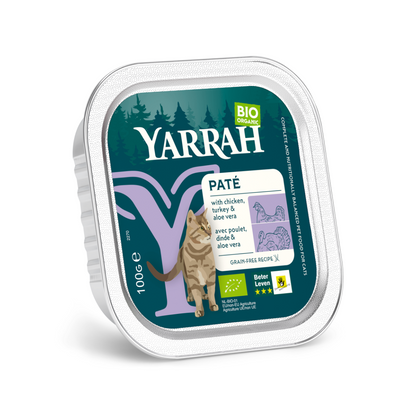 Yarrah pâtée bio sans céréales - Lot 16 x 100g
