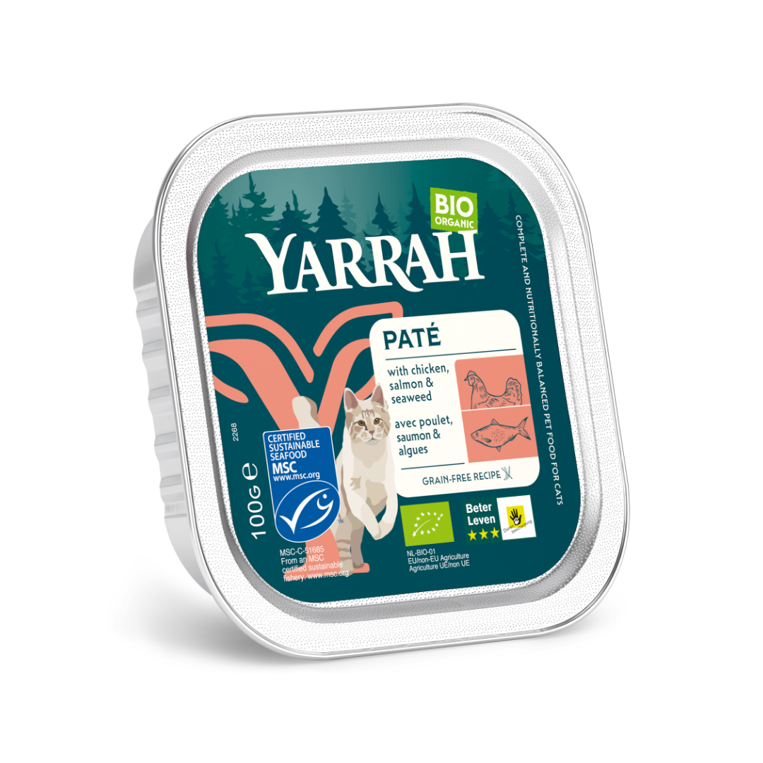 Yarrah pâtée bio sans céréales - Lot 16 x 100g