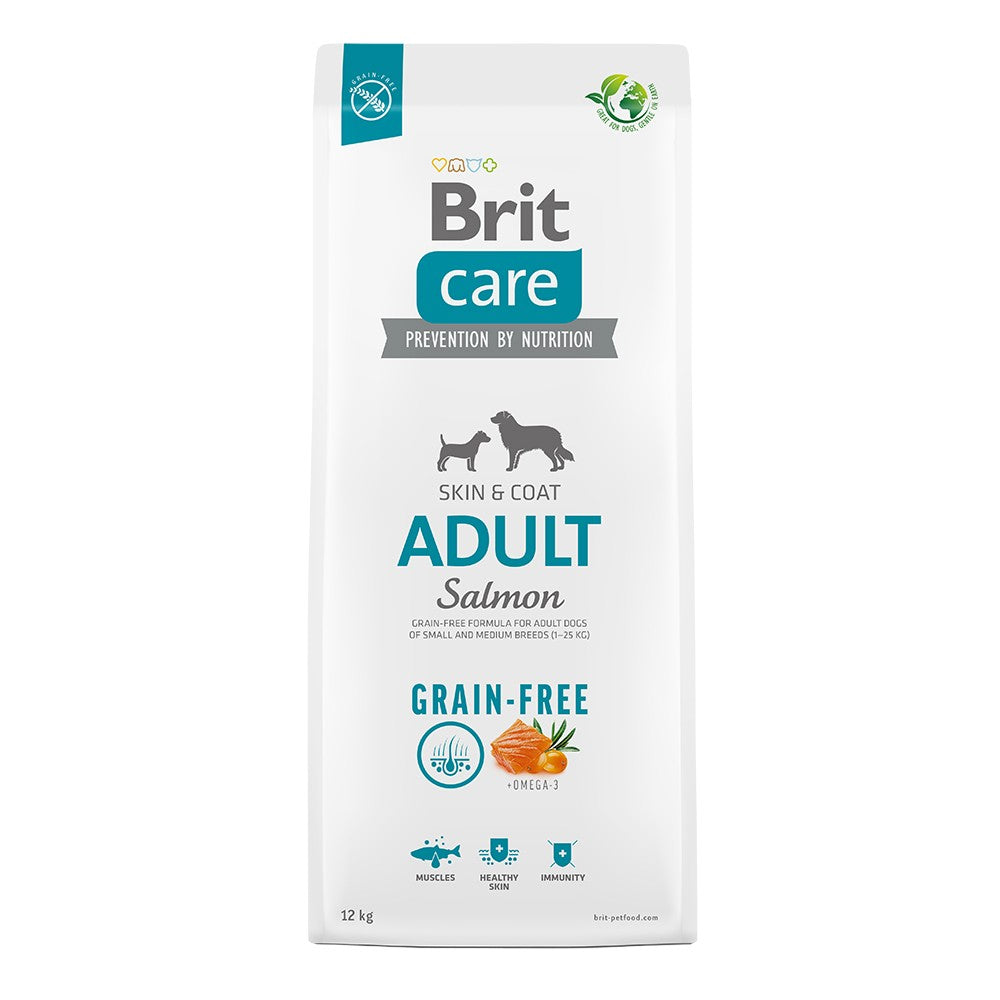 BRIT CARE Small &amp; Medium Adult Skin &amp; Coat Grain Free au saumon - Croquettes pour chien