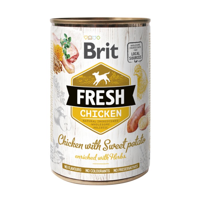 Brit Fresh Poulet & Patates Douces en Boîte - Pâtée pour chien