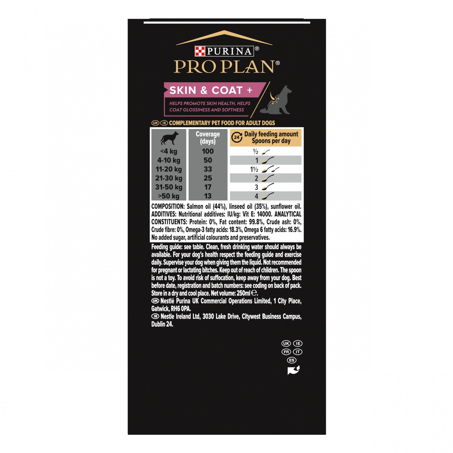 PRO PLAN® Skin &amp; Coat+ en huile - Aliment complémentaire pour chien