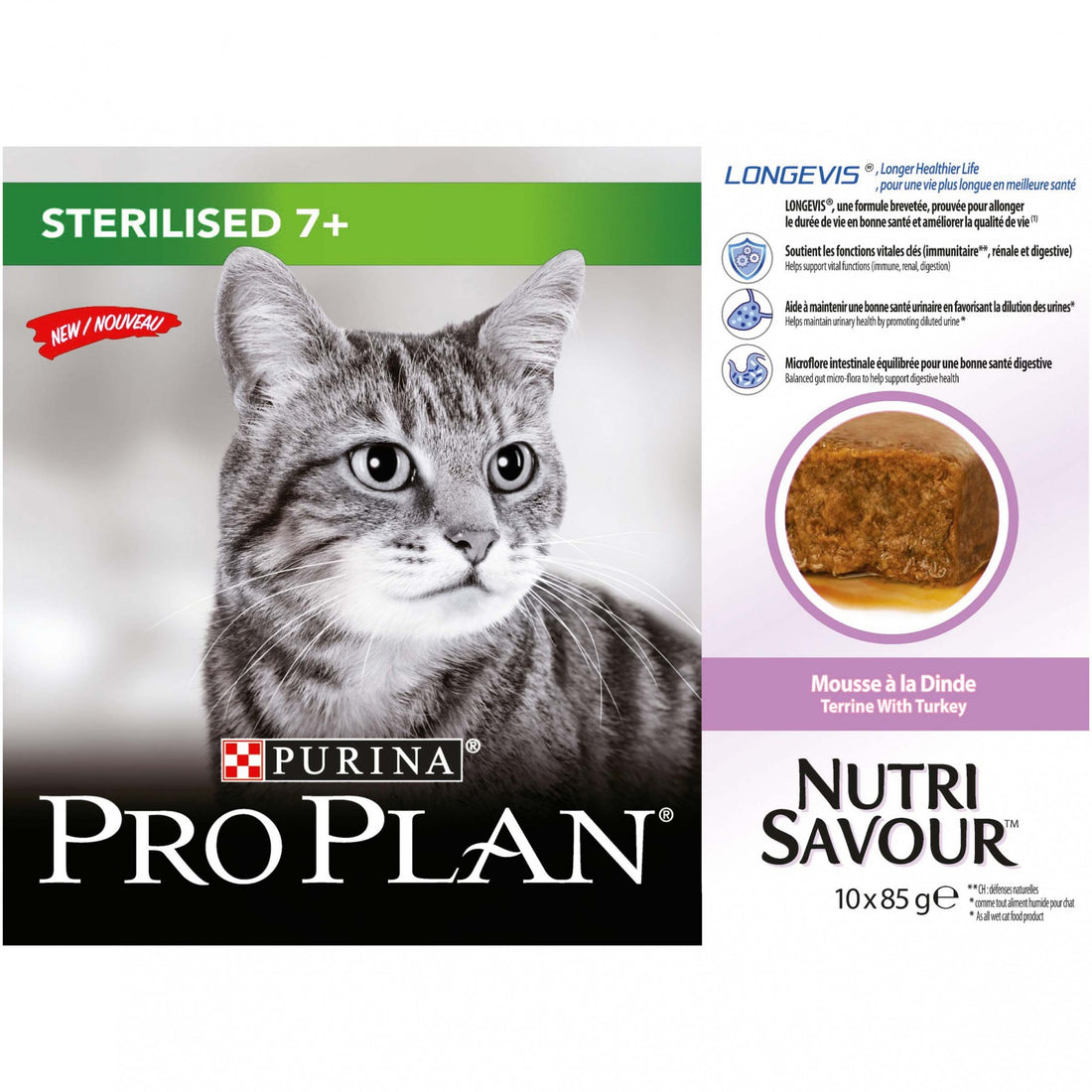 Proplan Nutrisavour Sterilised 7+ Longevis en mousse