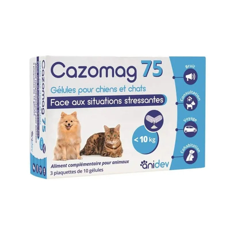 Cazomag 75 complément anti-stress chat, petit chien