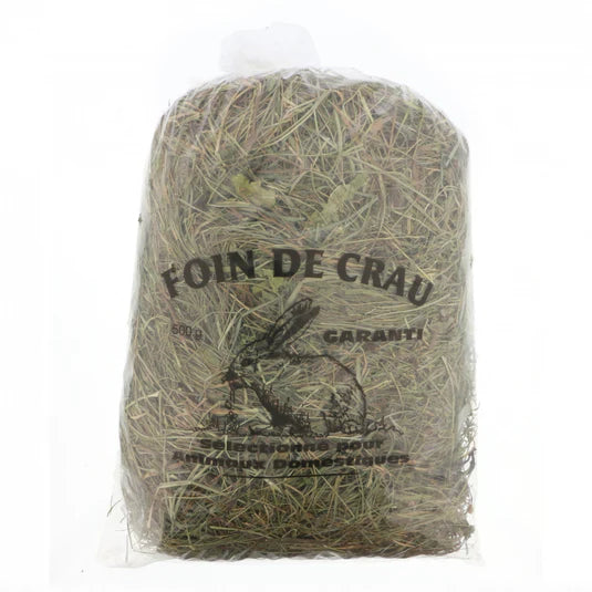 Sac de Foin de Crau, transparent, avec lapin dessiné et l&