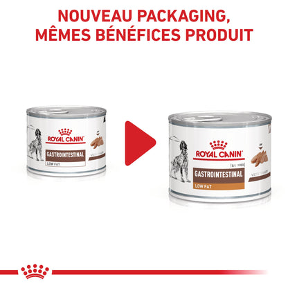 ROYAL CANIN Veterinary Gastrointestinal Low Fat en mousse - Pâtée pour chien