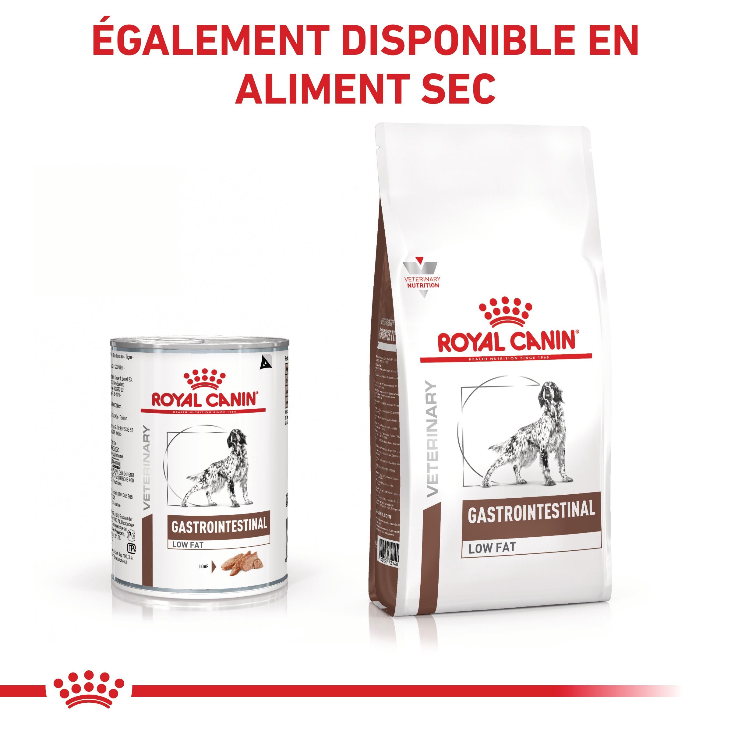 ROYAL CANIN Veterinary Gastrointestinal Low Fat en mousse - Pâtée pour chien