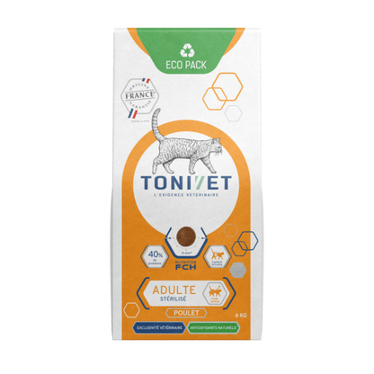 Tonivet Adulte Stérilisé Poulet Croquette Pour Chat