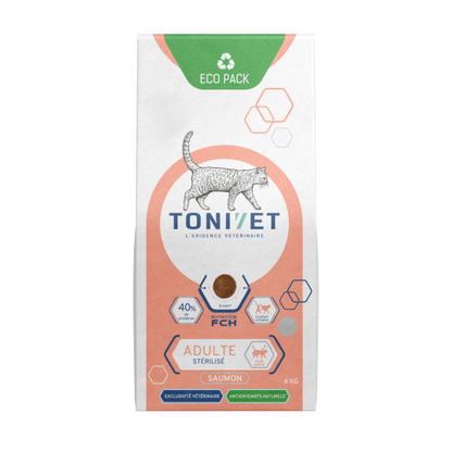 Tonivet Adulte Stérilisé Saumon Croquette Pour Chat