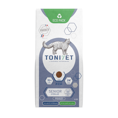 Tonivet Stérilisé Poulet Croquette Pour Chat Senior