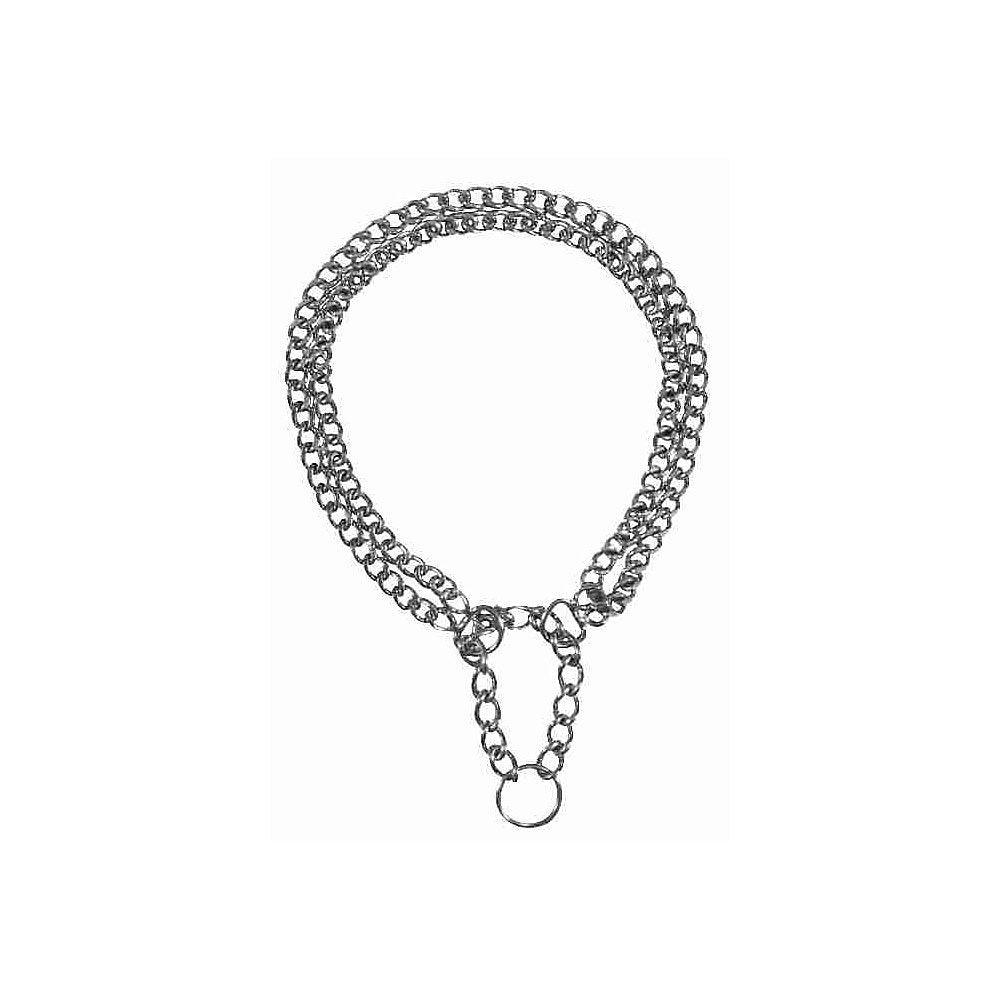 Collier etrangleur deux rangs chrome pour chien