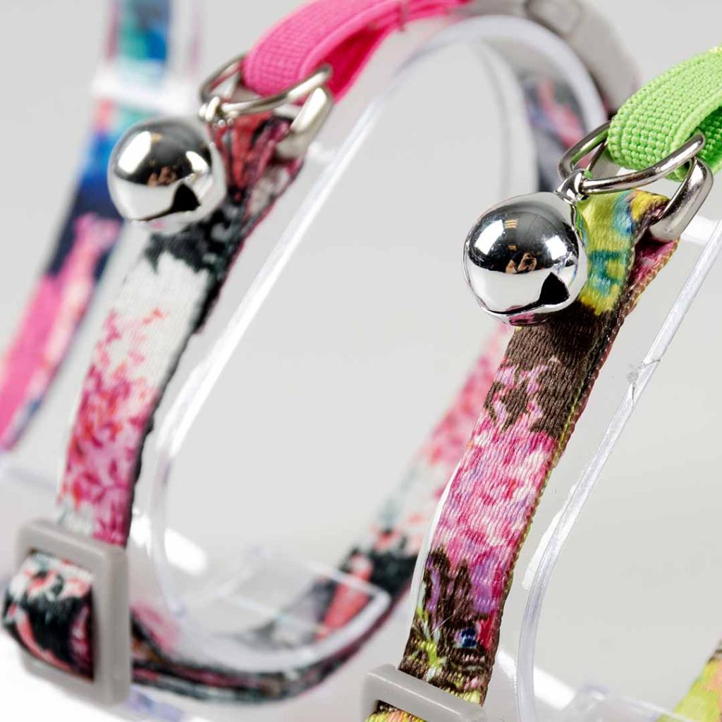 Collier chat splash florale