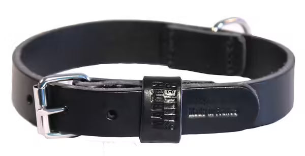 Collier en cuir de vachette à bords arrondis