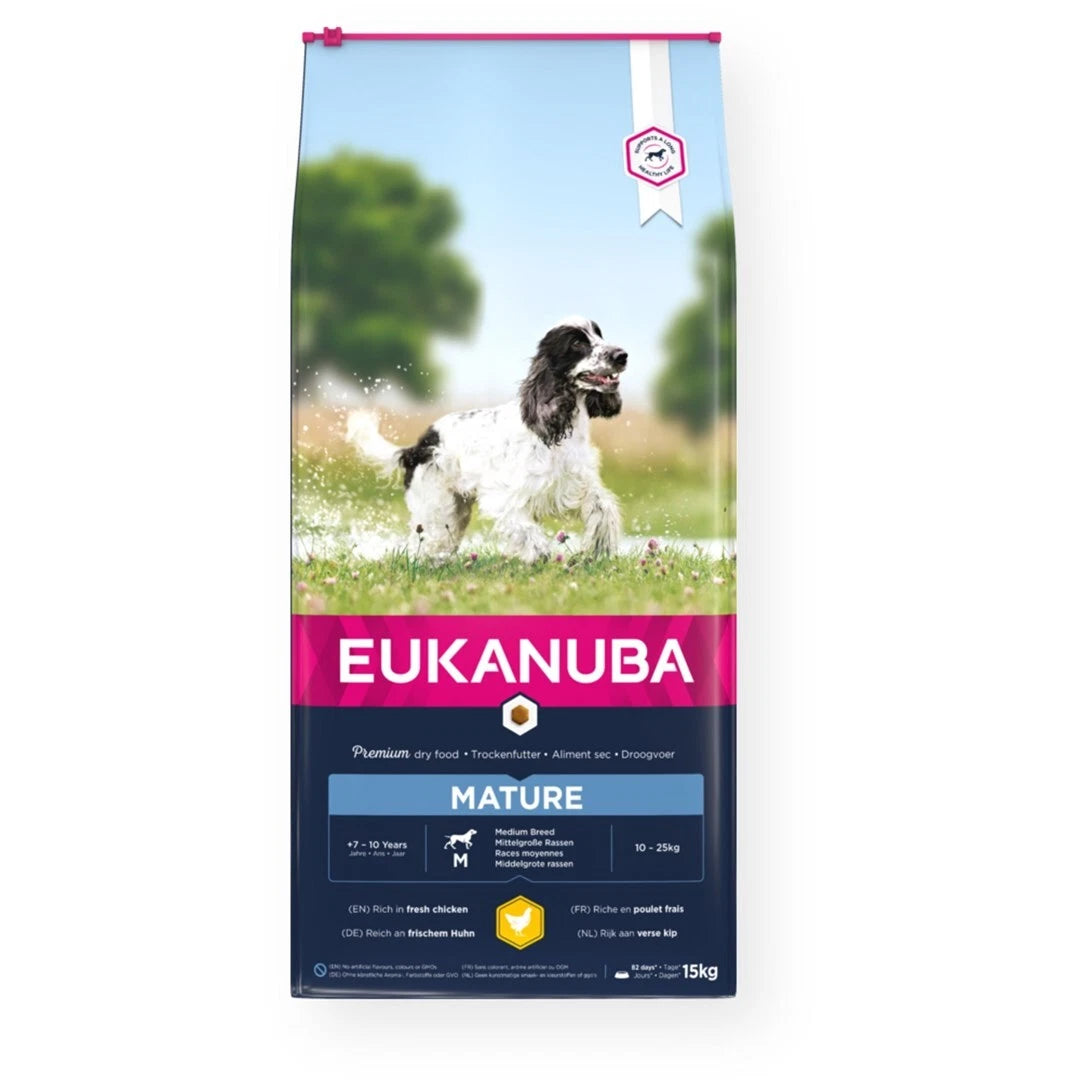 Eukanuba Mature Poulet 15kg DLUO courte ou dépassée