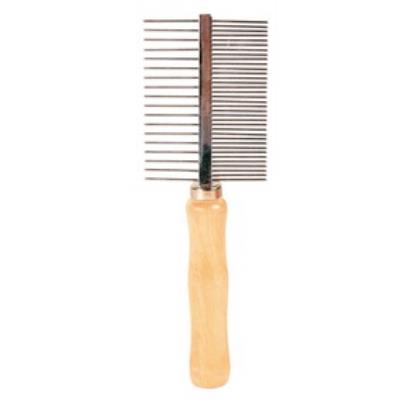 Peigne manche bois double - Chien