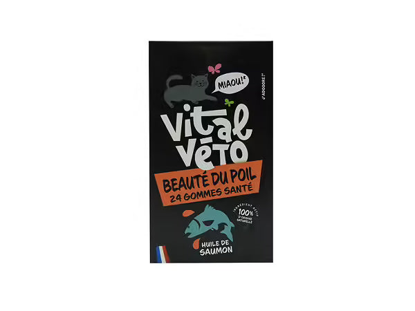 Vitalvéto Beauté du poil - Gommes à mâcher pour chat - Pelage en bonne santé