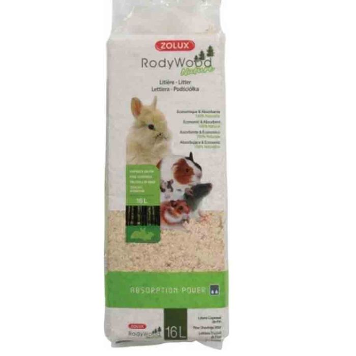 Litière de copeaux de bois de pin pour lapin et rongeurs