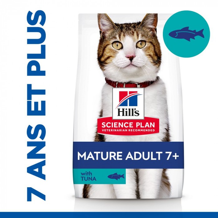 Alimentation pour chat - HILL'S Science Plan Mature Adult 7+ au Thon - Croquette pour chat pour chats