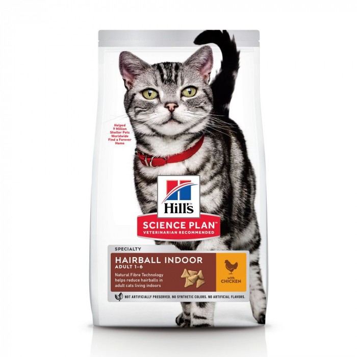 Alimentation pour chat - Hill's Science plan Hairball Indoor Adult pour chats